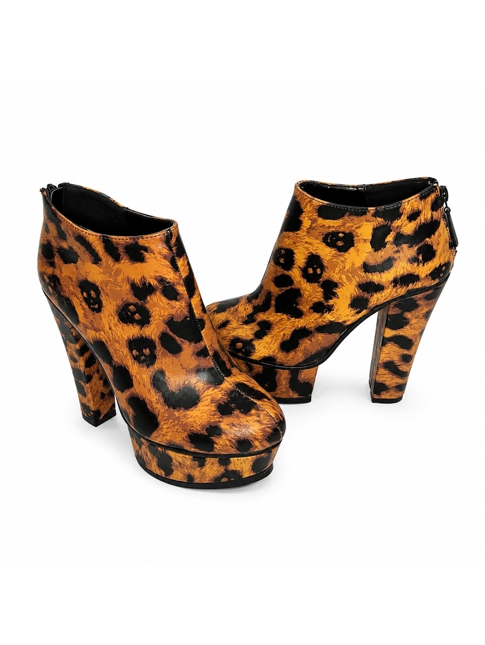 Iron Fist Circa 2012 Leopard Skull Platform Ankle Boots Women’s 7